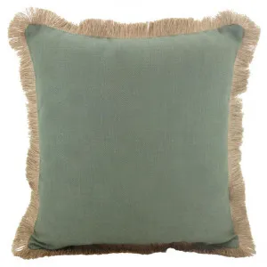 Farra Fringed Linen Scatter Cushion, Sage by NF Living, a Cushions, Decorative Pillows for sale on Style Sourcebook
