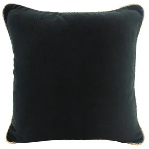 Farra Rope Trimed Linen Scatter Cushion, Black by NF Living, a Cushions, Decorative Pillows for sale on Style Sourcebook