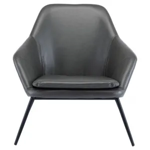 Barrett Faux Leather Lounge Amrchair, Grey by ArteVista Emporium, a Chairs for sale on Style Sourcebook