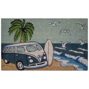 Kombi on The Beach Coir Doormat, Blue Kombi, 75x45cm by Solemate, a Doormats for sale on Style Sourcebook