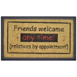 •Friends Welcome Anytime• Rubber Edged Coir Doormat, 70x40cm by Solemate, a Doormats for sale on Style Sourcebook