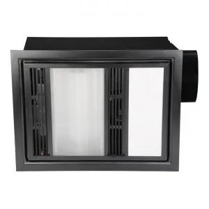 Domini 3-in-1 Bathroom Heater with Exhaust & LED Panel Light, Black by Mercator, a Exhaust Fans for sale on Style Sourcebook