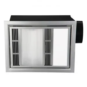 Domini 3-in-1 Bathroom Heater with Exhaust & LED Panel Light, Silver by Mercator, a Exhaust Fans for sale on Style Sourcebook