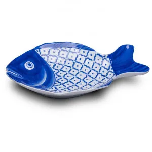 Miyako Hand Painted Ceramic Fish Plate, Large by LIVGGO, a Plates for sale on Style Sourcebook