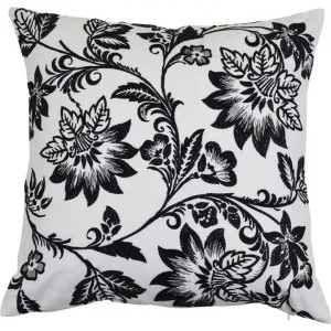 Grace Embroidered Cotton Canvas Scatter Cushion Cover, Black by COJO Home, a Cushions, Decorative Pillows for sale on Style Sourcebook