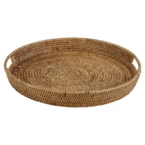 Savannah Rattan Tray, Round, Small, Natural by COJO Home, a Trays for sale on Style Sourcebook