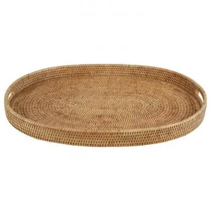 Savannah Rattan Tray, Oval, Large, Natural by COJO Home, a Trays for sale on Style Sourcebook