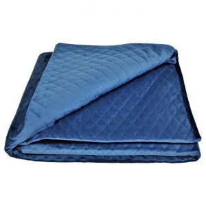 Bolero Quilted Velvet Bed Coverlet, 145x250cm, Navy by COJO Home, a Bedding for sale on Style Sourcebook