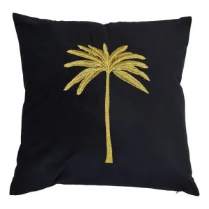 Ibiza Embroidered Velvet Scatter Cushion Cover, Black / Gold by COJO Home, a Cushions, Decorative Pillows for sale on Style Sourcebook