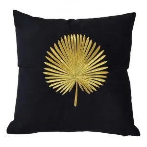 Palma Embroidered Velvet Scatter Cushion Cover, Black / Gold by COJO Home, a Cushions, Decorative Pillows for sale on Style Sourcebook