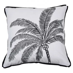 Marbella Embroidered Cotton Scatter Cushion Cover, White / Black by COJO Home, a Cushions, Decorative Pillows for sale on Style Sourcebook