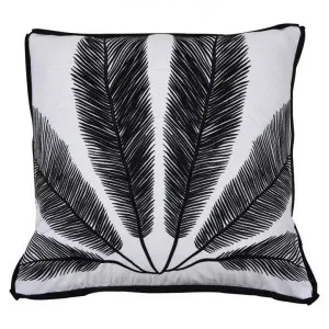 Mallorca Embroidered Cotton Scatter Cushion Cover, White / Black by COJO Home, a Cushions, Decorative Pillows for sale on Style Sourcebook