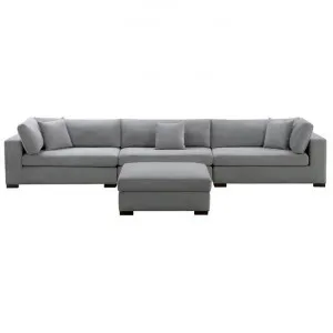 Kamelo Fabric Modular Sofa, 5 Seater with Storage Ottoman, Grey by Dodicci, a Sofas for sale on Style Sourcebook