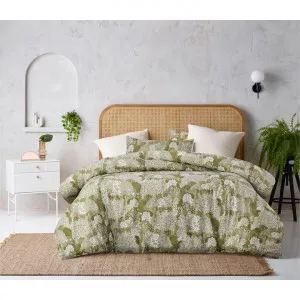 Accessorize Otway Washed Cotton Quilt Cover Set, Queen, Moss Green by Accessorize Bedroom Collection, a Bedding for sale on Style Sourcebook