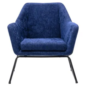Mezzi Fabric Lounge Armchair, Navy by ArteVista Emporium, a Chairs for sale on Style Sourcebook