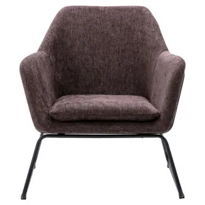 Mezzi Fabric Lounge Armchair, Dark Brown by Emporium Oggetti, a Chairs for sale on Style Sourcebook