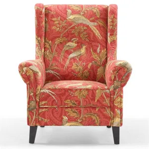 Jurby Fabric Wing Back Armchair, Red Chinoiserie Pheasant by Brighton Home, a Chairs for sale on Style Sourcebook