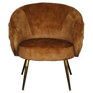 Mercer Velvet Fabric Accent Tub Chair, Camel by Brighton Home, a Chairs for sale on Style Sourcebook