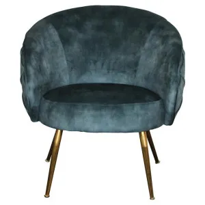 Mercer Velvet Fabric Accent Tub Chair, Teal by Brighton Home, a Chairs for sale on Style Sourcebook