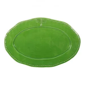 Ecoche Stoneware Oval Platter, Large, Green by Provencal Treasures, a Plates for sale on Style Sourcebook