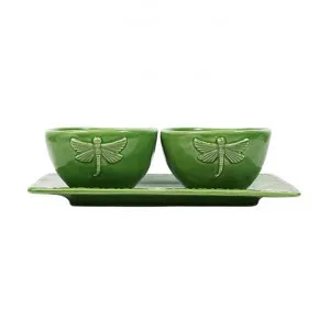 Ecoche Stoneware Condiment Bowl Set, Green by French Country Collection, a Bowls for sale on Style Sourcebook