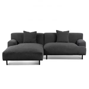 Faro Boucle Fabric Left Chaise Corner Sofa, Charcoal by Conception Living, a Sofas for sale on Style Sourcebook