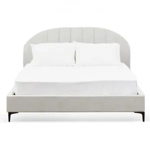 Baneza Fabric Platform Bed, Queen, Pearl Grey by Conception Living, a Beds & Bed Frames for sale on Style Sourcebook