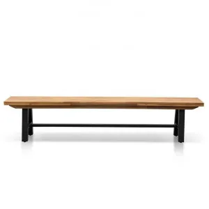 Emerson Acacia Timber & Steel Outdoor Trestle Dining Bench, 210cm, Natural / Black by Conception Living, a Outdoor Benches for sale on Style Sourcebook