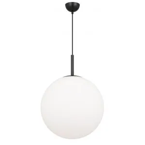 Bally Metal & Glass Pendant Light, Extra Large, Black / Opal by Telbix, a Pendant Lighting for sale on Style Sourcebook