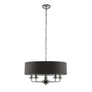 Beata Metal Chandelier with Fabric Shade, Large by Lexi Lighting, a Chandeliers for sale on Style Sourcebook