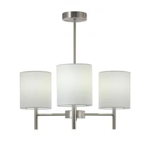 Blanche Metal Chandelier with Fabric Shades, Satin Chrome by Lexi Lighting, a Chandeliers for sale on Style Sourcebook