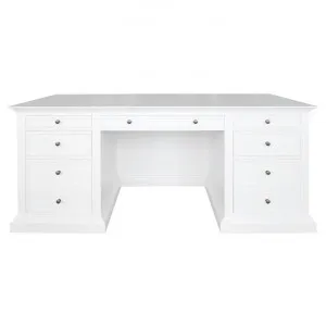 Hermitage Birch Timber Executive Desk, 180cm, Satin White by Manoir Chene, a Desks for sale on Style Sourcebook