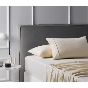 Accessorize Plain Cotton Flannelette Sheet Set, Single, Ivory by Accessorize Bedroom Collection, a Bedding for sale on Style Sourcebook