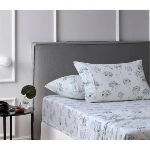 Accessorize Flower Bunch Cotton Flannelette Sheet Set, Single, Blue by Accessorize Bedroom Collection, a Bedding for sale on Style Sourcebook