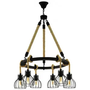 Rampside Metal & Rope Chandelier by Eglo, a Chandeliers for sale on Style Sourcebook