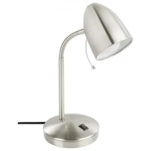 Lara Metal Adjustable Desk Lamp with USB Port, Satin Nickel by Eglo, a Desk Lamps for sale on Style Sourcebook