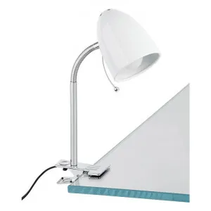 Lara Metal Adjustable Clamp Desk Lamp, White by Eglo, a Desk Lamps for sale on Style Sourcebook