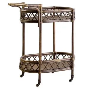 Honolulu Rattan Bar Cart, Antique Brown by Xavier Furniture, a Sideboards, Buffets & Trolleys for sale on Style Sourcebook