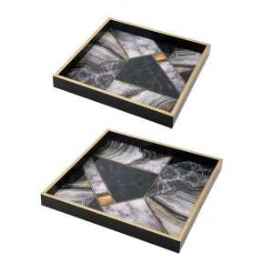 Flintz 2 Piece Square Tray Set by Affinity Furniture, a Trays for sale on Style Sourcebook