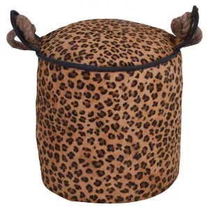 Raven Cowhide Leather Round Door Stopper, Leopard by Affinity Furniture, a Door Hardware for sale on Style Sourcebook