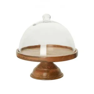 Alicia Glass Cloche Cake Stand with Timber Base, Large by Florabelle, a Cake Stands for sale on Style Sourcebook