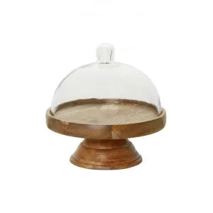 Alicia Glass Cloche Cake Stand with Timber Base, Small by Florabelle, a Cake Stands for sale on Style Sourcebook