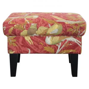 Jurby Fabric Footstool, Red Chinoiserie Pheasant by Brighton Home, a Stools for sale on Style Sourcebook