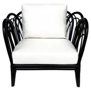 Florence Rattan Lounge Chair, Black by Room and Co., a Chairs for sale on Style Sourcebook