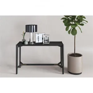 Rubio Teak Timber Console Table, 120cm, Black by Ambience Interiors, a Console Table for sale on Style Sourcebook