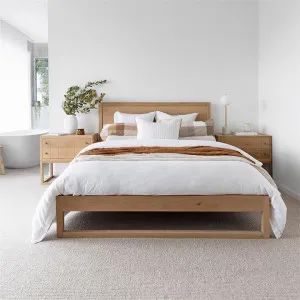 Collaroy American Oak Timber Platform Bed, Queen by Ambience Interiors, a Beds & Bed Frames for sale on Style Sourcebook