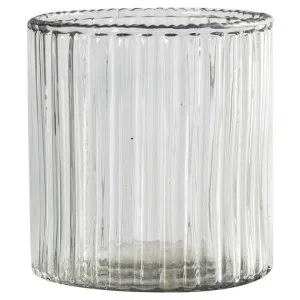 Norah Ribbed Glass Tealight Holder, Set of 3, Clear / Silver by Casa Bella, a Home Fragrances for sale on Style Sourcebook