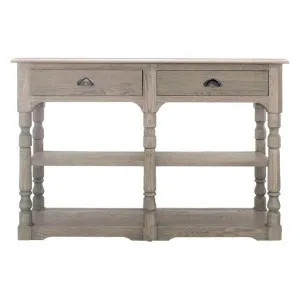 Oscar Oak Timber Console Table, 120cm, Weathered Oak by Manoir Chene, a Console Table for sale on Style Sourcebook