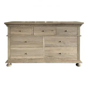 Frances Oak Timber 7 Drawer Dresser, Weathered Oak by Manoir Chene, a Dressers & Chests of Drawers for sale on Style Sourcebook