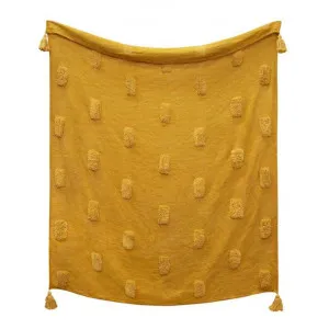 Quinn Cotton Throw, 160x130cm, Ochre by j.elliot HOME, a Throws for sale on Style Sourcebook